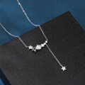 wholesale 925 Sterling Silver Stunning Star Moissanite Necklace: Elegant Celestial Charm Meets Timeless Luxury-0-5