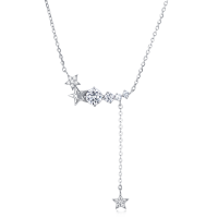 wholesale 925 Sterling Silver Stunning Star Moissanite Necklace: Elegant Celestial Charm Meets Timeless Luxury-style