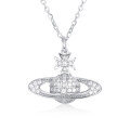 wholesale 925 Sterling Silver Celestial Moissanite Planet Pendant Necklace-0-1