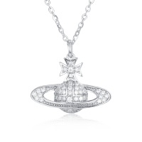 wholesale 925 Sterling Silver Celestial Moissanite Planet Pendant Necklace-style