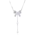 wholesale 925 Sterling Silver Elegant Moissanite Floral Necklace With Dangling Charm-0-1