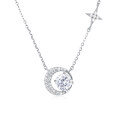 wholesale 925 Sterling Silver Celestial Elegance Moon & Star Moissanite Necklace-0-1