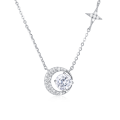 wholesale 925 Sterling Silver Celestial Elegance Moon & Star Moissanite Necklace-0-0