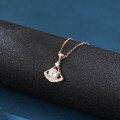 wholesale 925 Sterling Silver Rose Plated With Gold Moissanite Fan Pendant Necklace: Timeless Elegance Meets Modern Design-0-4