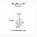 wholesale 925 Sterling Silver Rose Plated With Gold Moissanite Fan Pendant Necklace: Timeless Elegance Meets Modern Design-0-3