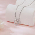 wholesale 925 Sterling Silver Elegant Heart-shaped Moissanite Floral Pendant With Delicate Silver Chain Necklace-0-5