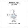 wholesale 925 Sterling Silver Elegant Moissanite Pendant Necklace In Plated with White Gold With Halo Setting And Chain-0-3