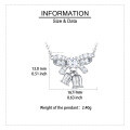 wholesale 925 Sterling Silver Elegant Moissanite Bow Necklace With Triple Bell Charms-0-3