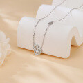 wholesale 925 Sterling Silver Elegant Heart-shaped Moissanite Pendant Necklace With Delicate Chain And Charm-0-4