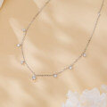 wholesale 925 Sterling Silver Elegant Moissanite Necklace With Symmetric Pendant Design-0-1