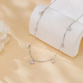 wholesale 925 Sterling Silver Elegant Moissanite Necklace With Symmetric Pendant Design-0-4