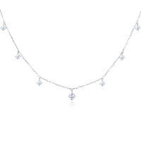 wholesale 925 Sterling Silver Elegant Moissanite Necklace With Symmetric Pendant Design-undefined