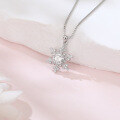 wholesale 925 Sterling Silver Elegant Snowflake Moissanite Pendant Necklace In Sterling Silver-0-4