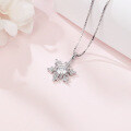 wholesale 925 Sterling Silver Elegant Snowflake Moissanite Pendant Necklace In Sterling Silver-0-1