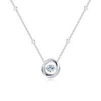 wholesale 925 Sterling Silver Elegant Moissanite Circle Pendant Necklace With Sparkling Accents-undefined