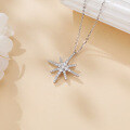 wholesale 925 Sterling Silver Elegant Moissanite Starburst Pendant Necklace-0-4