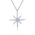 wholesale 925 Sterling Silver Elegant Moissanite Starburst Pendant Necklace-0-0