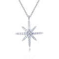 wholesale 925 Sterling Silver Elegant Moissanite Starburst Pendant Necklace-0-5