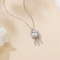wholesale 925 Sterling Silver Elegant Moissanite Feather Charm Necklace In Sterling Silver-0-4