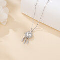 wholesale 925 Sterling Silver Elegant Moissanite Feather Charm Necklace In Sterling Silver-0-1