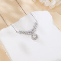 wholesale 925 Sterling Silver Elegant Moissanite Floral Necklace With Radiant Center Stone-0-5