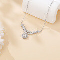 wholesale 925 Sterling Silver Elegant Moissanite Floral Necklace With Radiant Center Stone-0-1