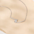 wholesale 925 Sterling Silver Elegant Moissanite Necklace With Delicate Chain And Sparkling Accent-0-4