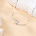 wholesale 925 Sterling Silver Elegant Moissanite Necklace With Delicate Chain And Sparkling Accent-0-1