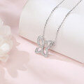 wholesale 925 Sterling Silver Elegant Moissanite Butterfly Pendant Necklace-0-4