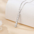 wholesale 925 Sterling Silver Vertical Moissanite Cascade Pendant Necklace In Sterling Silver-0-4