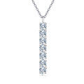 wholesale 925 Sterling Silver Vertical Moissanite Cascade Pendant Necklace In Sterling Silver-0-0