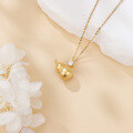 wholesale 925 Sterling Silver Elegant Gold Gourd Pendant Necklace With Moissanite Accent-0-1