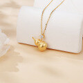wholesale 925 Sterling Silver Elegant Gold Gourd Pendant Necklace With Moissanite Accent-0-4