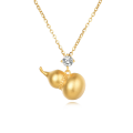 wholesale 925 Sterling Silver Elegant Gold Gourd Pendant Necklace With Moissanite Accent-0-5