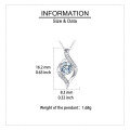 wholesale 925 Sterling Silver Elegant Silver Blue Moissanite Wave Design Necklace With Sparkling Accents-0-3