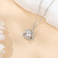 wholesale 925 Sterling Silver Elegant Moissanite Pendant Necklace: Timeless Luxury In Floral Design-0-1