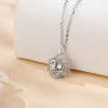 wholesale 925 Sterling Silver Elegant Moissanite Pendant Necklace: Timeless Luxury In Floral Design-0-4