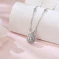 wholesale 925 Sterling Silver Eternal Rose Moissanite Pendant Necklace-0-4