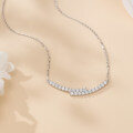 wholesale 925 Sterling Silver Elegant Moissanite Necklace With Silver Chain And Sparkling Gems-0-4