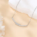 wholesale 925 Sterling Silver Elegant Moissanite Necklace With Silver Chain And Sparkling Gems-0-1