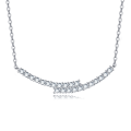 wholesale 925 Sterling Silver Elegant Moissanite Necklace With Silver Chain And Sparkling Gems-0-5
