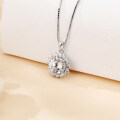 wholesale 925 Sterling Silver Elegant Moissanite Necklace With Floral Halo Design - Timeless Elegance For Any Occasion-0-1