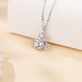 wholesale 925 Sterling Silver Elegant Moissanite Cross Pendant With Plated with White Gold Necklace-0-4