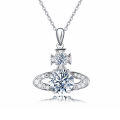 wholesale 925 Sterling Silver Elegant Moissanite Cross Pendant With Plated with White Gold Necklace-0-1