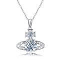 wholesale 925 Sterling Silver Elegant Moissanite Cross Pendant With Plated with White Gold Necklace-0-0