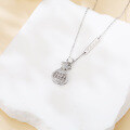 wholesale 925 Sterling Silver Moissanite-encrusted Money Bag Pendant Necklace With Abacus Charm Symbolizing Wealth Prosperity-0-1