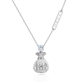 wholesale 925 Sterling Silver Moissanite-encrusted Money Bag Pendant Necklace With Abacus Charm Symbolizing Wealth Prosperity-0-5