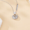 wholesale 925 Sterling Silver Elegant Moissanite-encrusted Silver Pendant Necklace With Traditional Motif-0-1