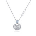 wholesale 925 Sterling Silver Elegant Moissanite-encrusted Silver Pendant Necklace With Traditional Motif-0-0