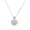 wholesale 925 Sterling Silver Elegant Moissanite-encrusted Silver Pendant Necklace With Traditional Motif-0-4